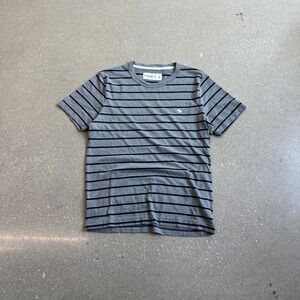 Abercrombie Fitch Mens Gray Black Stripe Soft A&F Tee T Shirt Size XS
